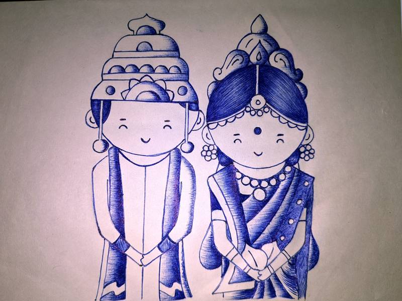 Bengali-bride-groom-sketch